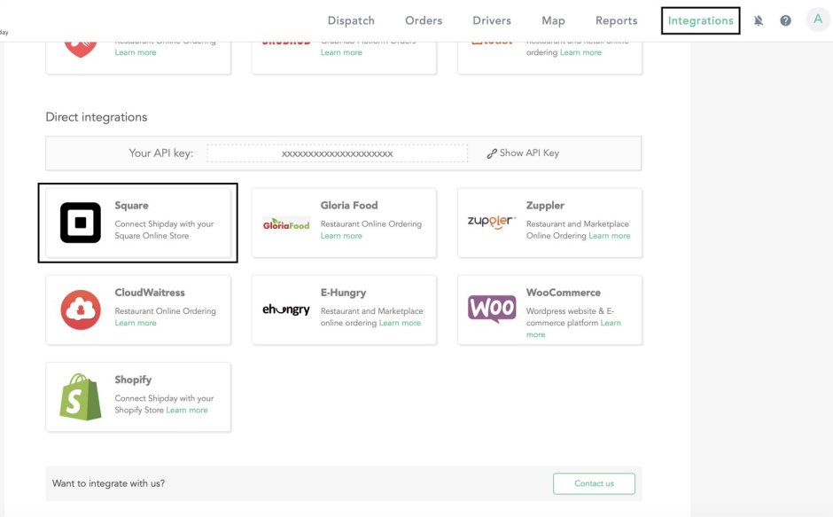 Configuración de Square, paso 1