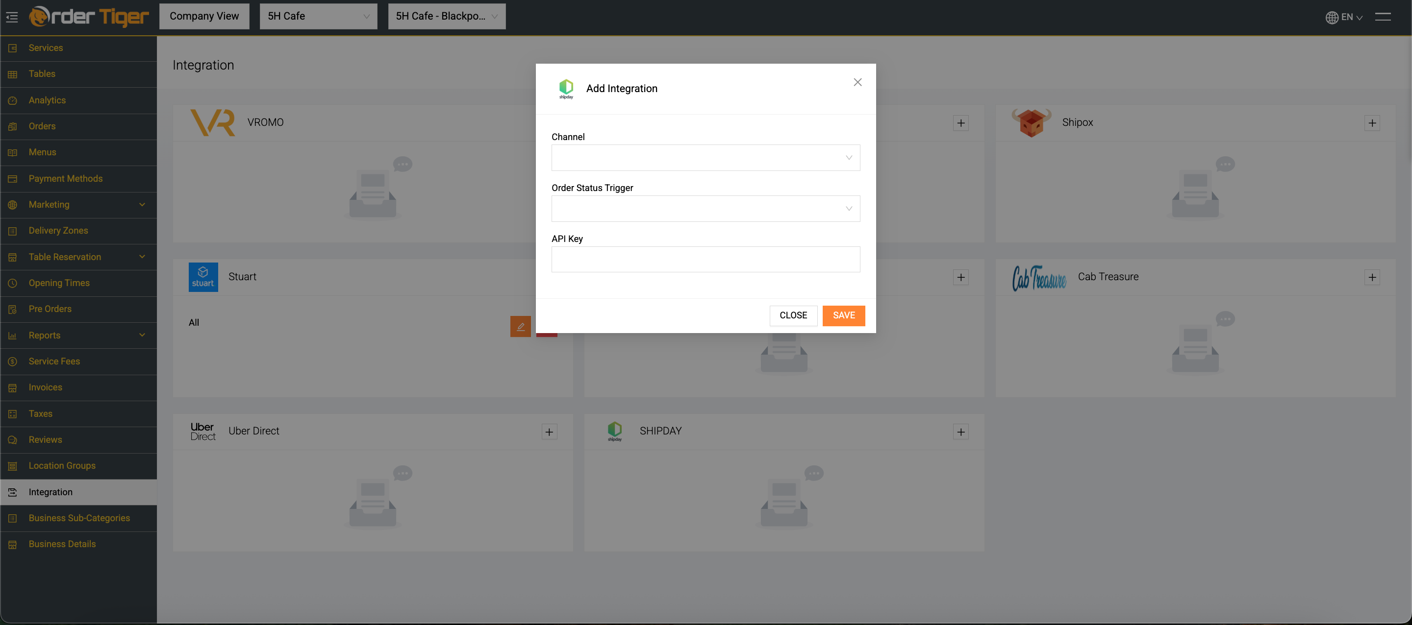 Order Tiger setup step 3