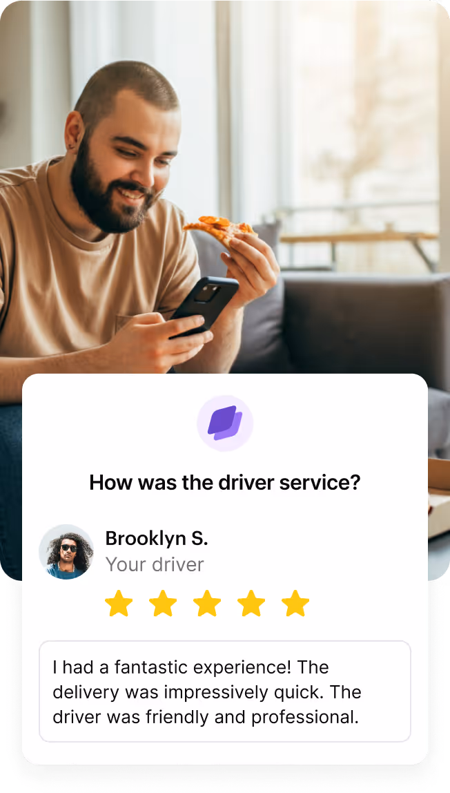 Customer feedback request and order status notifications