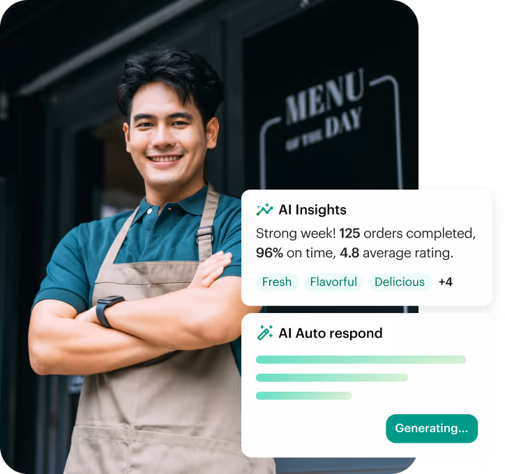 Shipday AI summarizing delivery issues and drafting review responses